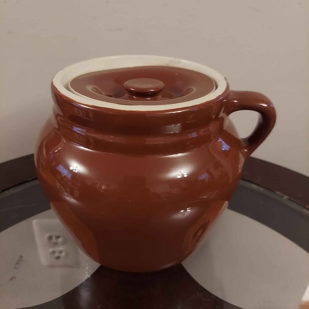 Vintage Hall Brown Bean Pot With Lid 783